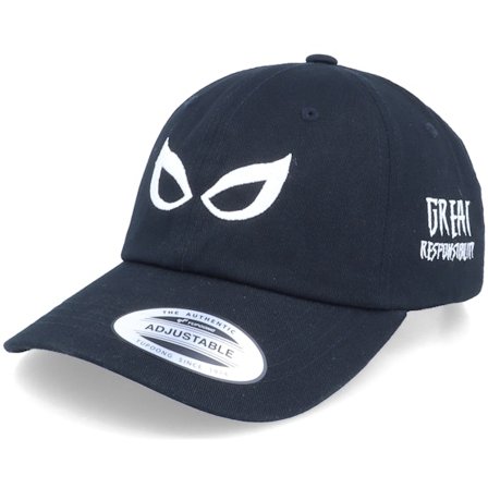 Scenes - Black - unconstructed - Cap - Great Power Great Responsibility Black Dad Cap - Hatstore
