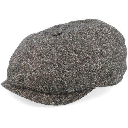Stetson - Grigio flatcap Cappellino - Hatteras Virgin Wool/Linen Charcoal Flat Cap @ Hatstore