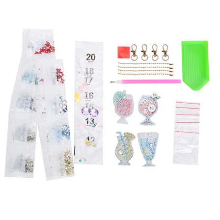 4 kpl avaimenperä timanttimaalaus juomakoriste DIY hartsi avaimenperä matkatavarat riipukset käsityöt