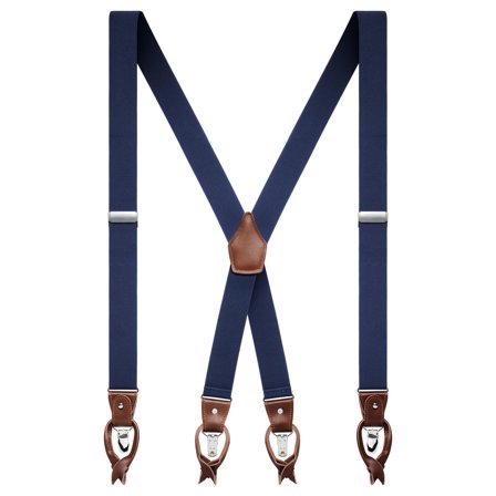 Vexel | Bretele late albastru intens convertibile, încrucișate la spate pentru bărbați - Bretele cu clips