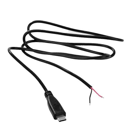 USB C uros - 2-nastainen virtajohdon jatkokaapeli, tyyppi C avoin pää, kytkentäjohto 5V 3A [Db]