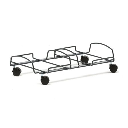 Wagen für zwei Abfallbehälter, 130 x 530 x 340 mm