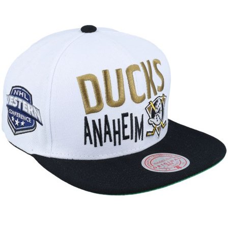 Mitchell & Ness - NHL Vit snapback Keps - Anaheim Ducks Toss Up White/Black Snapback @ Hatstore