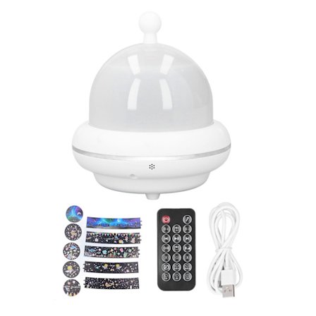 Stjernenattlys Multi Pattern USB-drevet musikkavspilling Fjernkontroll Romantisk Avslappende Timing Funksjon Stjerneprojektor