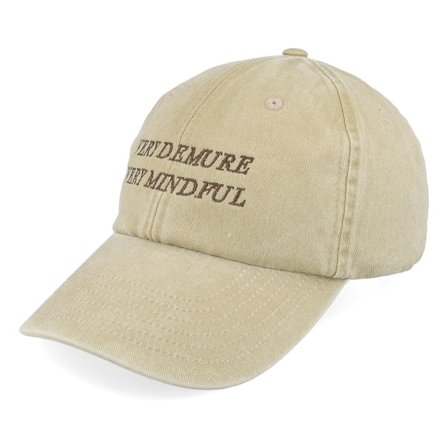 Scenes - Beige unconstructed Cappellino - Very Demure Very Mindful Washed Stone Dad Cap @ Hatstore