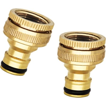 2 stk. udendørs vandhane-stik messing slangeadapter, 3/4 og g1/2 i 1 tomme hungevindhane til køkkenhave udendørs have