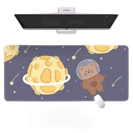 Kawaii skrivebordsunderlag, søt musematte, stor spillmusematte til bord, tegneserie tastaturunderlag, 400*900*3mm