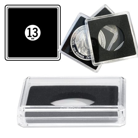 QUADRUM High firkantede møntkapsler til mønt Ø 13 mm - 50 stk. - Leuchtturm