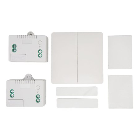 2-veis Trådløs Lysbryter Fjernkontroll Selvforsynt Veggbryter med Mottaker for Hjemmekontor