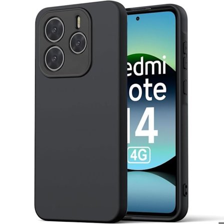 Skyddsskal för Xiaomi Redmi Note 14 4G (inte för 5G) Mjuk Silikon Tunn Anti-Repor Svart