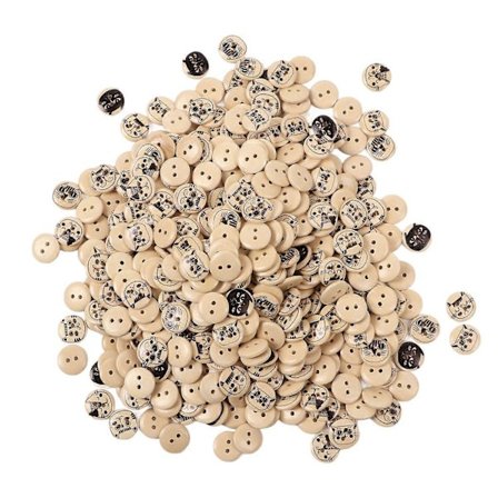 500 stk. Træknapper 2 huller Runde dekorative tegneseriekatteprint Assorterede træknapper til børnetøj
