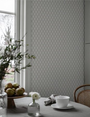 Duro Tapet, Selma 537-01 Flora, L, Grå, Färg & tapeter