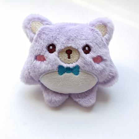 Tecknad plysch docka hänge e Bear Nyckelring Ryggsäck Bag hänge Purple