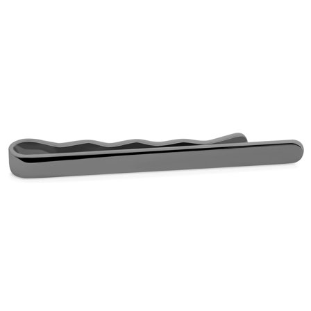 Ac de cravată rotunjit de 5.5 cm de culoare negru gunmetal lustruit pentru bărbați