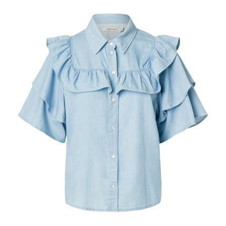 Tomorrow TD Brown SS Flair Shirt Blå, Dame Skjorter
