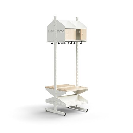 Garderobenschrank ENTRY, Basismodul, bodenstehend,1800 x 600 x 600 mm, weiß/Birke