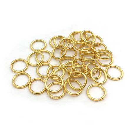 500 O-ringar i olika storlekar, öppna ringar, enkla ringar, järnringar, C-ringar, kopplingsringar, DIY-smyckestillbehör 6x0,9 mm tjocka (guld).