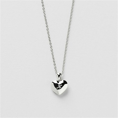 Heart Locket Halskette Gravur - STERLINGSILBER