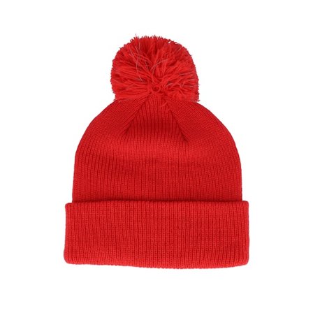 Kinder Beechfield - Rot pom Mütze - Kinder Reflective Bobble Bright Red Pom @ Hatstore