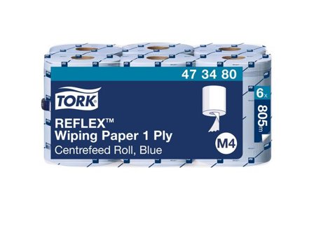 TORK Torkrulle Reflex M4 1-lag blå 6/fp - Lyreco - Städ och hygien - Toalettpapper och torkpapper - Torkrullar