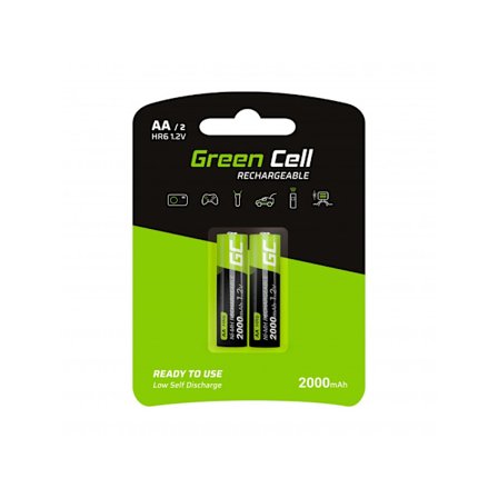 Green Cell genopladelige AA-batterier 2000mAh, 1,2V, 2-pak