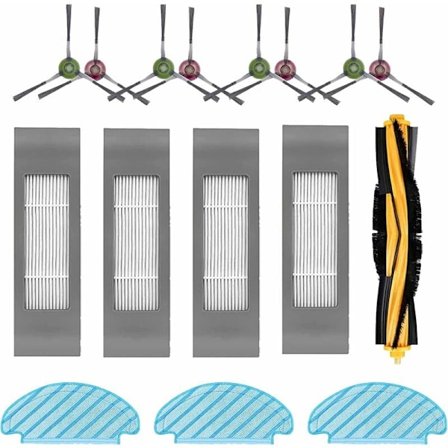 Erstatningsfilterbørste Klut Tilbehørssett (16 deler) for Ecovacs Deebot N8 Pro N8 Pro+ Robotstøvsuger