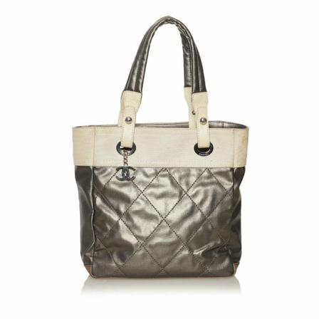 Chanel Vintage Tote Bags Grå, Dame Vintage Tasker, Størrelse: ONE Size