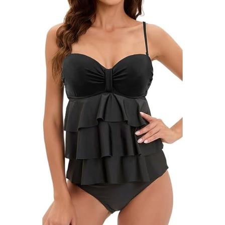IC (M) Uimapuvut Naiset 1-osainen Rypyt Shapewear Uimapuku Litteä vatsa Pehmustettu Selästä avoin Bandeau Push-Up Tankini Naiset