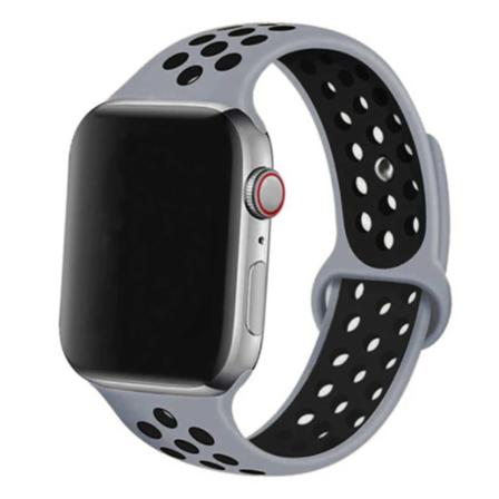 Apple Watch 38/40/41 Armband Silikon Sportarmband Grå Svart Grå