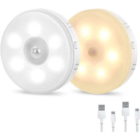 Innendørs bevegelsessensorlys, LED-nattlys, USB-oppladbar Wi
