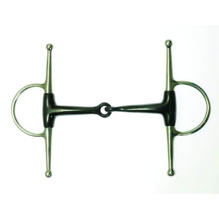 Korsteel Sweet Iron Jointed Full Cheek Snaffle Bit 5in Black/si