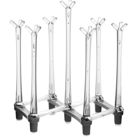 Utdragbar flasktork, diskställ för flaskor, diskställ i plast, grå