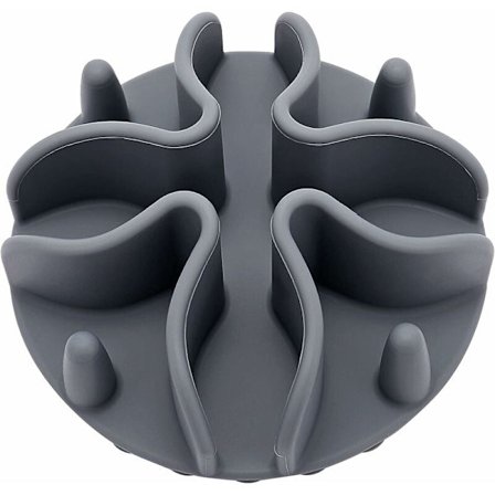 Antiglupsk hundskål, slow feeder skål för hund eller katt, slow feeder silikon halkfri för matskål storlek S grå