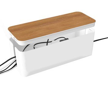 Andersson-Cable box wood-Stor kabelboks med trelokk for kabler og strømforgrenere-Power-Kabelorganisering