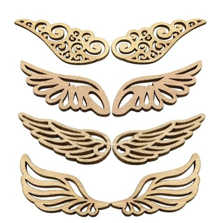 80 st Ängelvingar Trälappar, Obehandlade[BT}