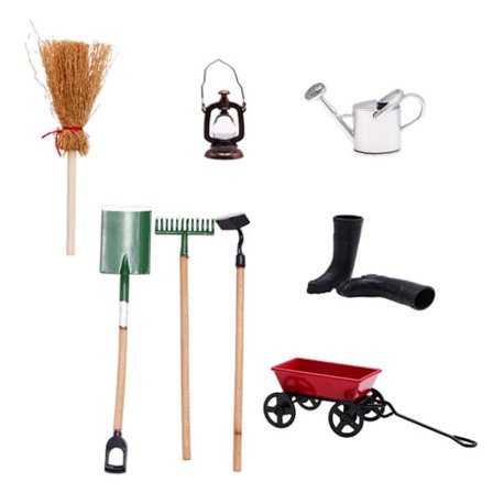 1:12 Miniatyyrinukkekoti Simulaatio Mini Puutarhatyökalut Ulkokoriste Lelut Kärrytarvikkeet