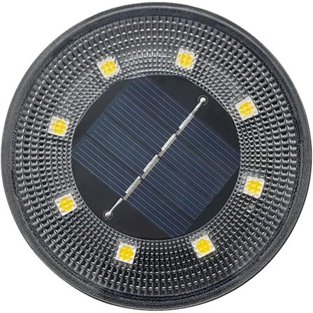 8 Pakke Solcelle Ground Lights Utendørs Solcelle Stake Lights IP68 Vanntett Flat Solcellelys Lyse Solcelledrevne Landskapslys for Hage Varmt Lys