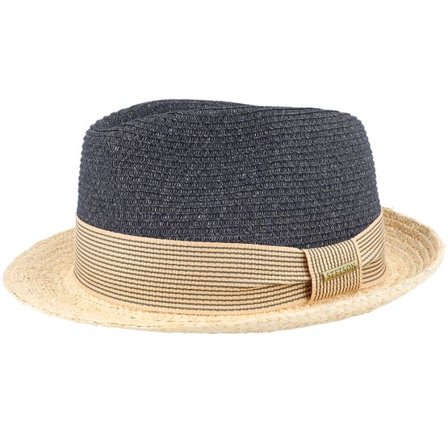 Stetson - Blå straw Hatt - Toyo/Raffia Midnight Blue Natural Trilby @ Hatstore