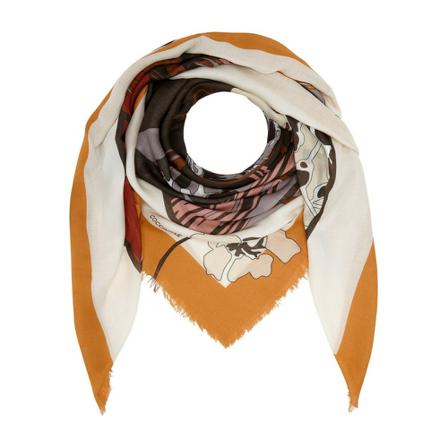 Coccinelle, Liberty Flower Scarf Brązowy, Kobieta, Rozmiar: ONE Size
