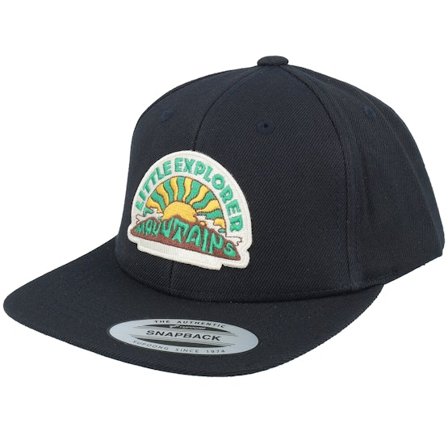 Kiddo Cap - Zwart snapback Cap - Kids Little Explorer Mountain Patch Black Snapback @ Hatstore