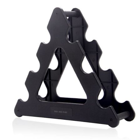 Ställ för hantlar 3 nivåer - Tech Discount - Stöd 13 kg - Material PPC - Svart - Kompakt