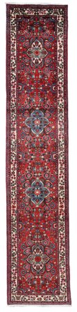 Oosters Rudbar Vloerkleed 62X295 Tapijtloper Donkerrood/Zwart Wol, Perzië