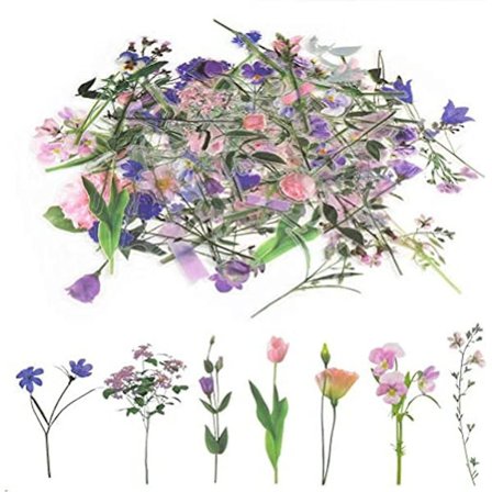 Blomster Klistermærker - 80 stk. Selvklæbende Blomsterstil Papir Klistermærker Til DIY Håndværk