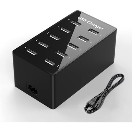 USB-laddningsstation, 50W 10-ports USB-laddare, Multi-Port DXGHC