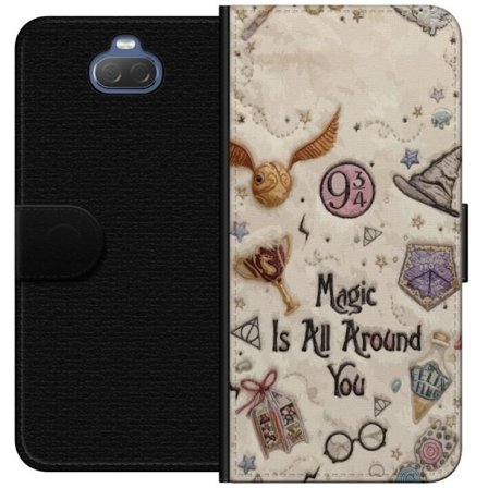 Kompatibelt Lommeboketui til Sony Sony Xperia 10 Broderad magisk illustrasjon med symboler, sitater og fantasiverden inspirert av eventyr som skaper e