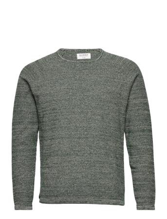 Lamp O-Neck Knit Stickad Tröja M. Rund Krage Grå Gabba