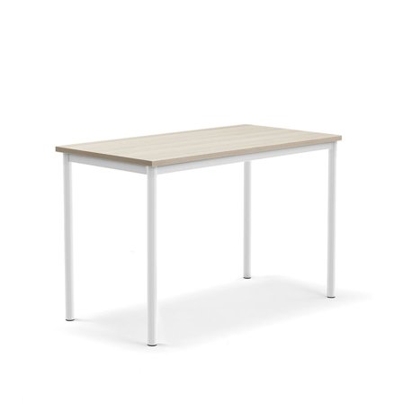 Desk BORÅS PLUS, 1200x600x760 mm, ash laminate, white