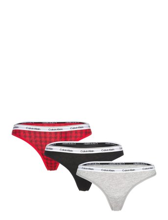 Calvin Klein Thong 3Pk - Red - S