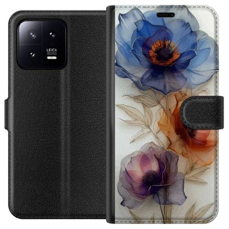 Plånboksfodral till Xiaomi 13 med Silkesblommor