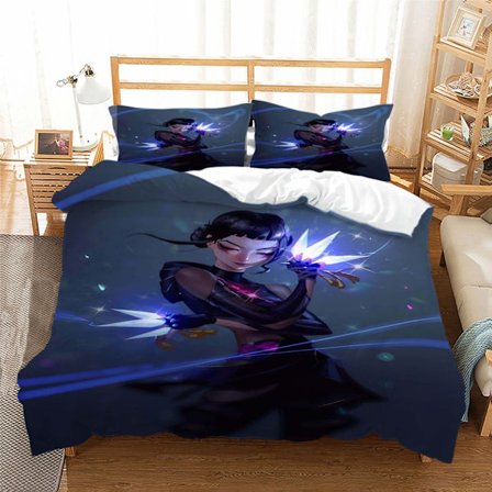 Anime Dynetrekksett 140*200cm Demon Hunter Mikrofiber Dynetrekk Putetrekk Sengetøy for Gutter Jenter Gave